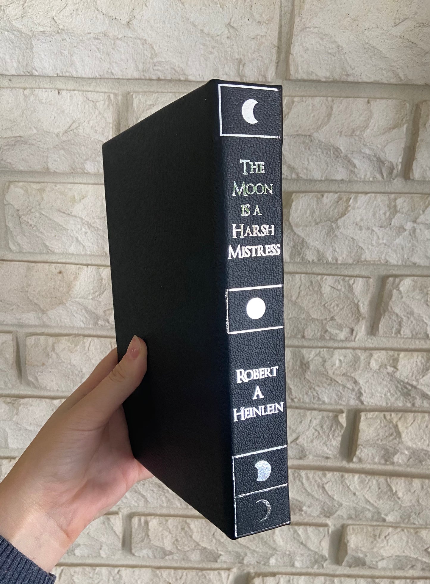 The Moon is a Harsh Mistress by Robert A Heinlein - Handmade Leatherbound Collector’s Edition